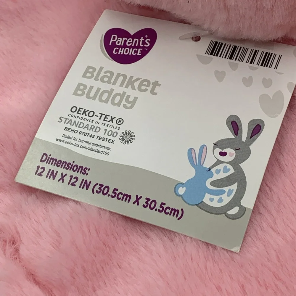 NWT Parents Choice Blanket Buddy Pink Unicorn Lovey Baby Blanket 12